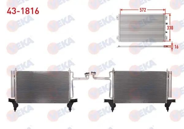 VEKA 43-1816 | Klima Radyatörü Fiat Stilo 192 1 2 16v 2001 2010