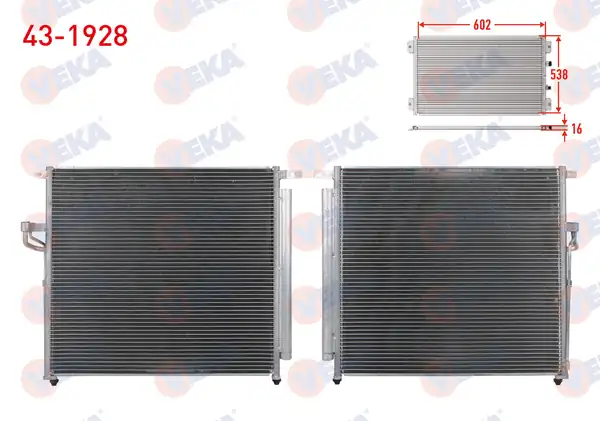 VEKA 43-1928 | Klima Radyatörü Ford Ranger 2.2 TDCI 2011 -