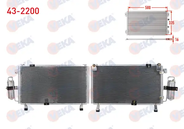 VEKA 43-2200 | Klima Radyatörü Dikey Bağlantı Isuzu D Max 8dh 2 5 D Euro 4 2007 2011