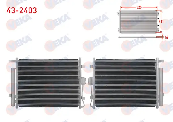 VEKA 43-2403 | Klima Radyatörü Kia Soul Am 1 6 CRDI A T M T 2009