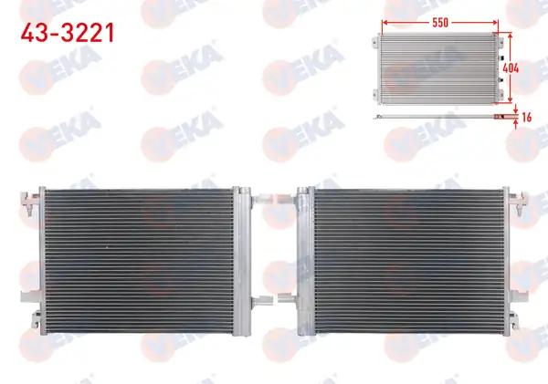 VEKA 43-3221 | Klima Radyatörü Opel Astra J 1.3 CDTI 2009-2016