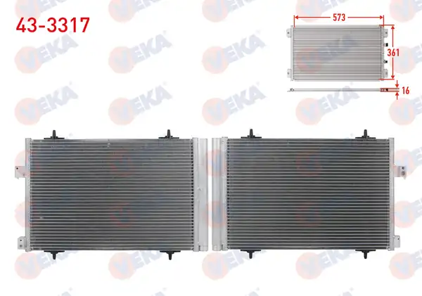 VEKA 43-3317 | Klima Radyatörü Peugeot 508