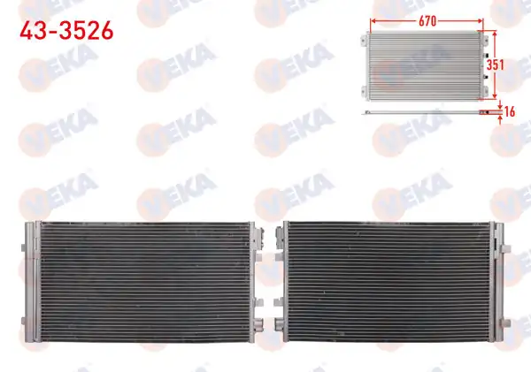 VEKA 43-3526 | Klima Radyatörü Renault Megane III