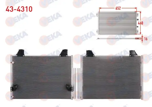 VEKA 43-4310 | Klima Radyatörü Toyota Yaris (P9) 1.0 Vvt-I A-T / M-T 2006-2010