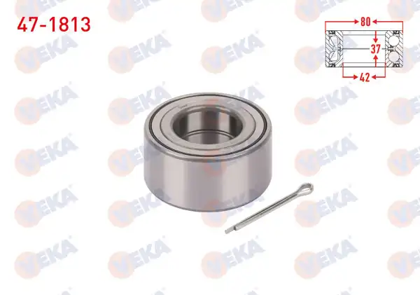 VEKA 47-1813 | On Tekerlek Rulmanı Sol-Sağ 42X80x37 Fiat Marea 2.0İ 1996-2007 / Alfa Romeo 155 2.0 16V 1992-1997