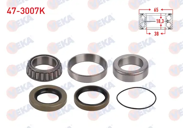VEKA 47-3007K | Arka Tekerlek Rulman Kiti Sol Sağ 65x38x18 3 Mitsubishi L300 1 6 1986 2004 2 4 1990 2004 2 5 D 1986 1994