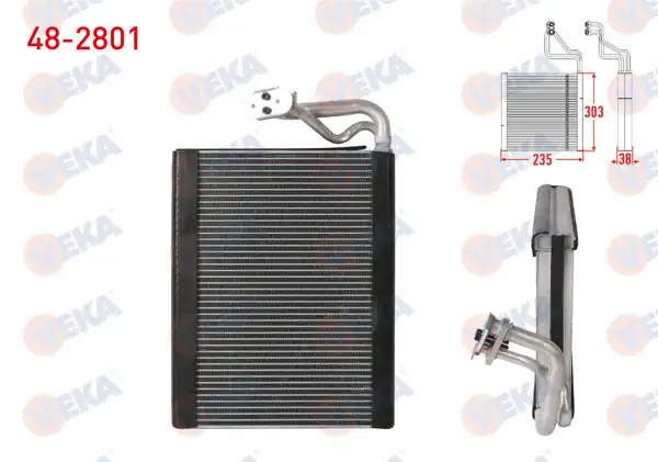 VEKA 48-2801 | Klima Evaporatoru Borulu 303X235x38 Mercedes C (W204) 2008-2014 / CLS (C218) 2011-2017 / E (W212) 2009-2015 / Glk (X204) 2008-2015 / Sl (R231) 2012-2018 / Sls Amg 2010-2013