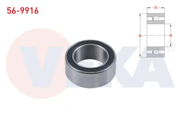 VEKA 56-9916 | Universal Klima Rulmanı 35x55x22
