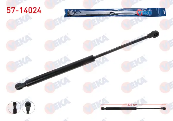 VEKA 57-14024 | Motor Kaput Amortisörü 375mm 350n Bmw E81 E82 E87 E87 LCI E88 5 Kapı 2005 2012 2 Adet