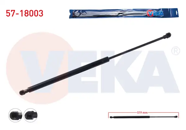 VEKA 57-18003 | Bagaj Amortisörü 519mm 570n Fiat Palio Weekend 1996 2005 2 Adet