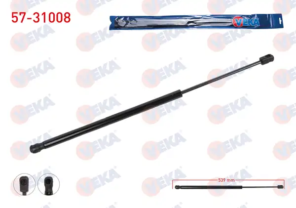 VEKA 57-31008 | Bagaj Amortisörü 539mm 385n Nissan Almera II N16 2000 2 Adet