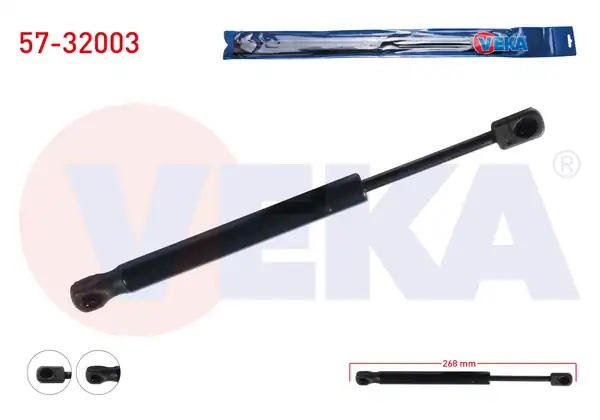 VEKA 57-32003 | Bagaj Amortisörü 268mm 510n Opel Vectra C 4 Kapı 2002 2008 Nissan Primera P12 4 Kapı 2002 2 Adet