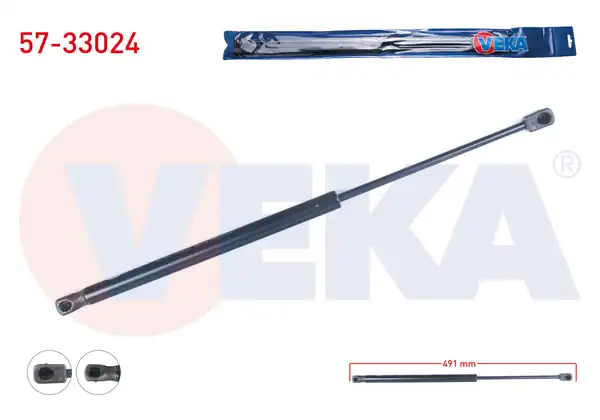 VEKA 57-33024 | Bagaj Amortisörü 491mm / 230N Peugeot 406 1995-2004 | 2 Adet