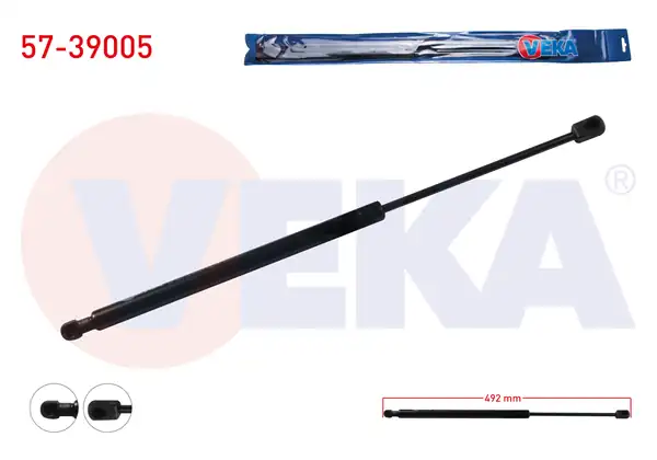 VEKA 57-39005 | Bagaj Amortisörü 492mm 440n Skoda Fabia II 5 Kapı 2006 2015 2 Adet