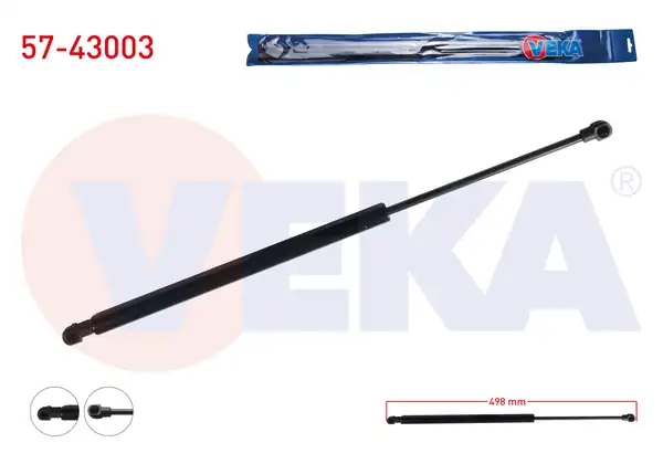 VEKA 57-43003 | Bagaj Amortisörü 498mm 540n Toyota Avensis T22 1997 2003 2 Adet