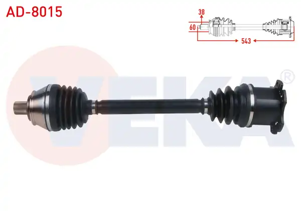 Veka Ad 8015 Komple Aks Sol Ön Uzunluk 543mm Audi A6 4f2 C6 2 0 TDI A T 2004 2011 A8 4e_ 3 0 TDI A T 2003 2011