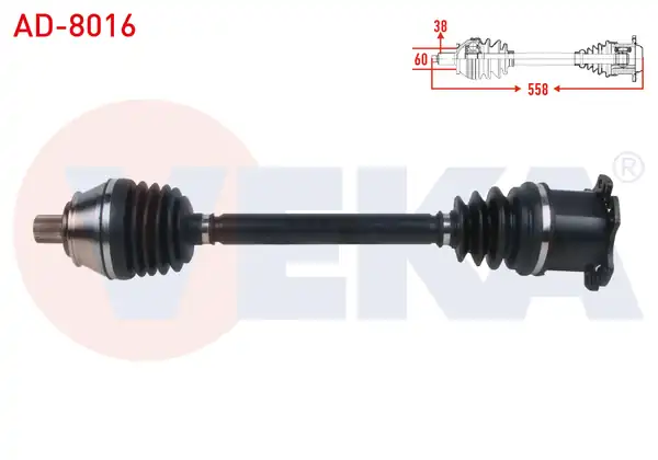 Veka Ad 8016 Komple Aks Sağ Ön Uzunluk 558mm Audi A6 4f2 C6 2 0 TDI A T 2004 2011 A8 4e_ 3 0 TDI A T 2003 2011