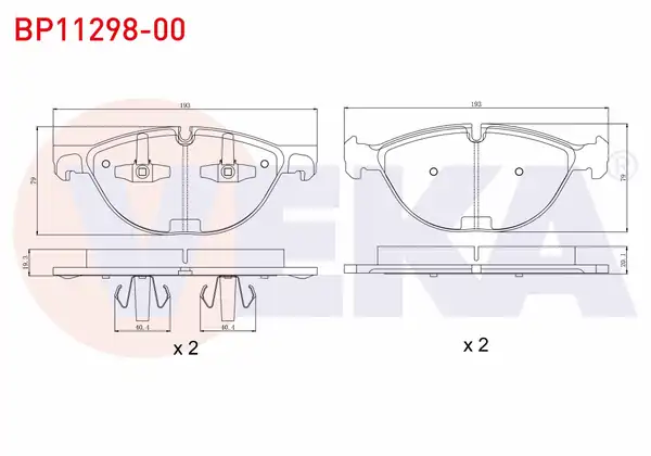 VEKA BP11298-00 | Fren Balata Ön BMW X5 (E70) 4.8İ 2007-2012 / BMW X6 (E71,E72) 3.5 D 2008-/ BMW X6 (E71,E72) 4.4İ 2008 -