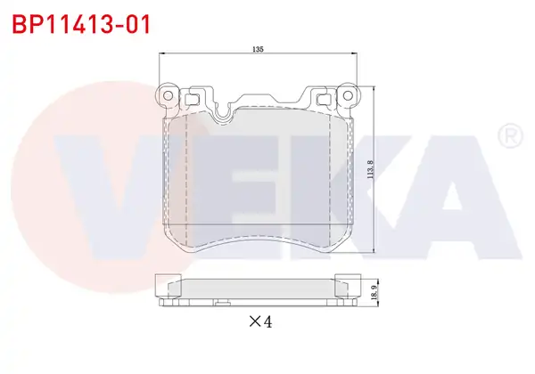 VEKA BP11413-01 | Fren Balata Ön Ikazlı Bmw X5 F15 F85 2 5 D 2014