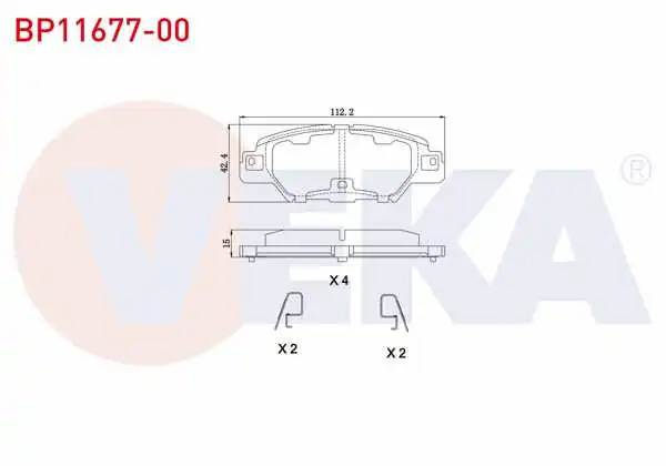 VEKA BP11677-00 | Fren Balata Arka Ikazlı Mazda Cx-5 (Ke,Gh) 2.0 2011 -
