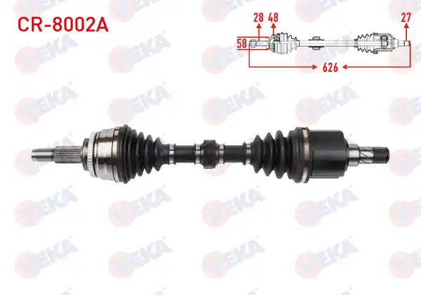 Veka Cr 8002a Komple Aks Sol Ön ABS li 48 Dış Uzunluk 626mm Chery Tıggo 8 Pro 1 6 T GDI