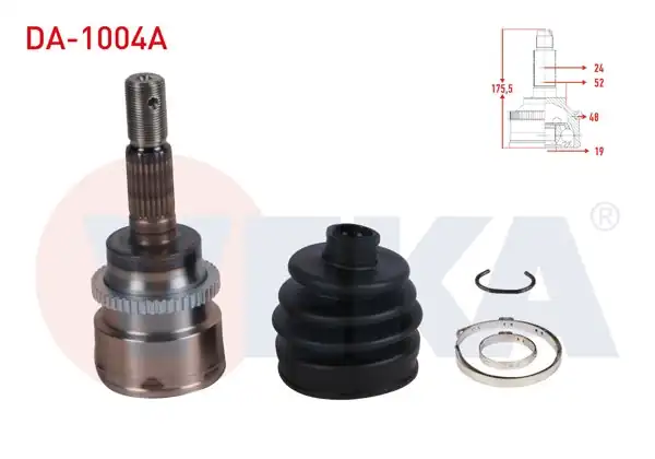 VEKA DA-1004A | Aks Kafası Sol-Sağ On Dıs Daihatsu Terios (J1) 1.3 ABS li 48 Dıs 24X19x52 Uzunluk 175.5mm 1997-2005