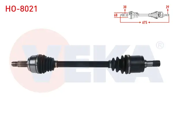 Veka Ho 8021 Komple Aks Sol Ön Uzunluk 675mm Honda Cr V IV 1 6i Dtec M T 2012 2014