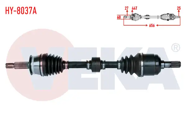 Veka Hy_ 8037a Komple Aks Sol Ön Hyundai Elantra 1 6i A T ABS li 44 Dış Uzunluk 656mm 2001 2007