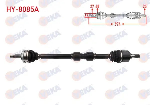 VEKA HY-8085A | Komple Aks Sağ On ABS li 48 Dıs Uzunluk 974mm Hyundai Ix35 1.6 GDI M-T 4X2 2010-/ Kia Sportage 1.6 GDI M-T 4X2 2010 -