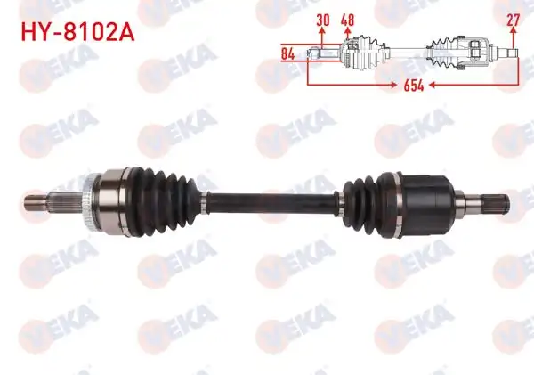 VEKA HY-8102A | Komple Aks Sol Ön ABS li 48 Dıs Uzunluk 654mm Hyundai Tucson (Tle) 1.6 T-GDI 2015-2020
