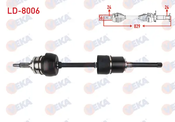 Veka Ld 8006 Komple Aks Sağ Ön Uzunluk 829mm Lada Niva Yeni Model 1 7 M T 2000 2015