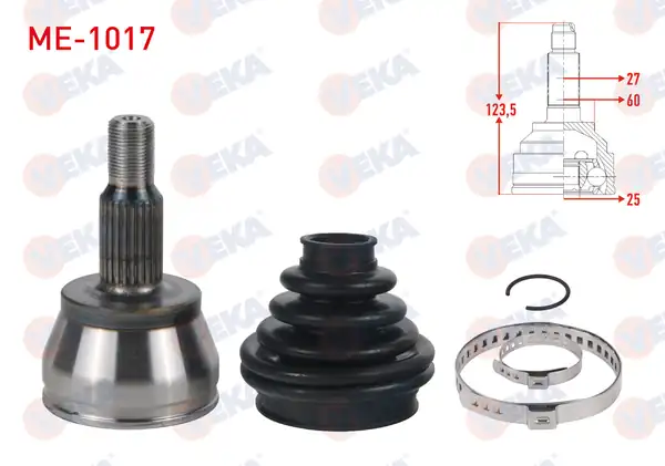 Veka Me 1017 Aks Kafası Sol Sağ Ön Dış Mercedes A Serisi W169 A150 A160 A180 A180 CDI 27x25x60 Uzunluk 123 5mm 2004 2012