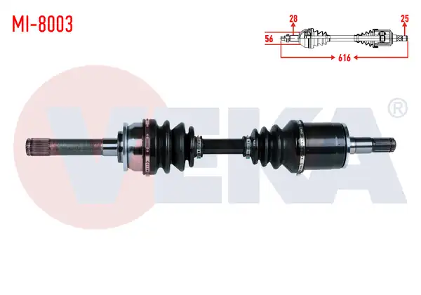 Veka Mı 8003 Komple Aks Sol Ön Uzunluk 614mm Mitsubishi L 200 K7t K6t 2 5 TD 4x4 1996 2007 Pajero II V3w V2w V4w 2 5 TD 1990 1999