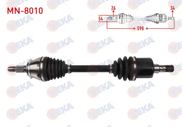 Veka Mn 8010 Komple Aks Sol Ön Uzunluk 590mm Mini Cooper R56 1 6 D M T 2006