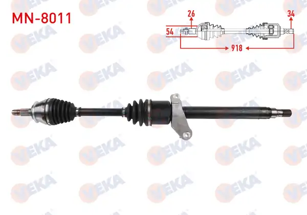 Veka Mn 8011 Komple Aks Sağ Ön Uzunluk 918mm Mini Cooper R56 1 6 D M T 2006