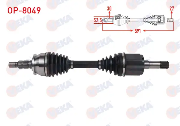 VEKA OP-8049 | Komple Aks Sol Ön Uzunluk 591mm Opel Astra J 1.6 T A-T 2009-2016
