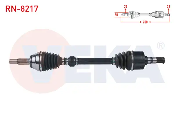 Veka RN 8217 Komple Aks Sol Ön Uzunluk 700mm Renault Talisman 1 6 dCi A T 2015 Espace 1 6 dCi R9m A T 4x2 2015 2023
