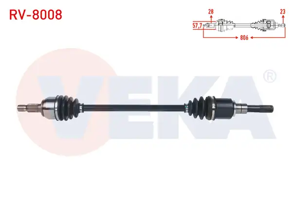 Veka Rv 8008 Komple Aks Sol Sağ Arka Uzunluk 806mm Land Rover Freelander 1 8 16v 2 0 Dı 2 0 Td4 2 5i 1998 2007