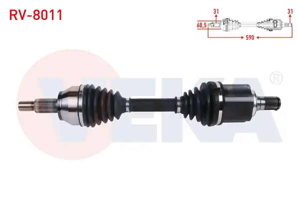 Veka Rv 8011 Komple Aks Sol Ön Uzunluk 590mm Land Rover Evoque L538 2 0 Td4 2 2 Td4 A T 4x4 2012 Discovery Sport L550 2 0 Td4 A T 4x4 2014