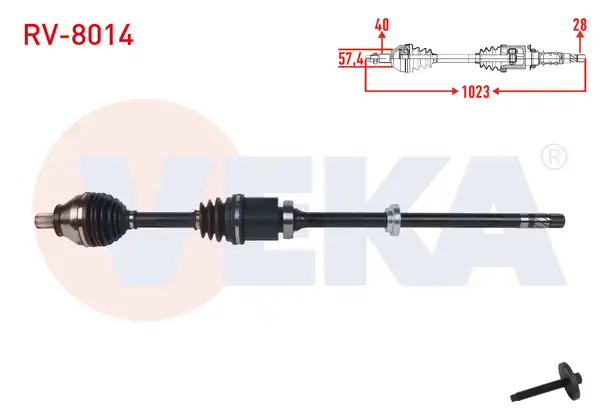 Veka Rv 8014 Komple Aks Sağ Ön Uzunluk 1 022 5mm Land Rover Freelander II 2 2 Td4 6 M T 2006 2014