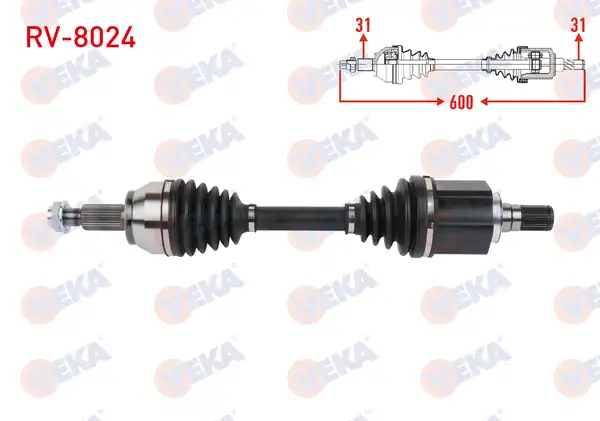 Veka Rv 8024 Komple Aks Sol Ön Uzunluk 600mm Land Rover Discovery Sport L550 2 0 D 2015