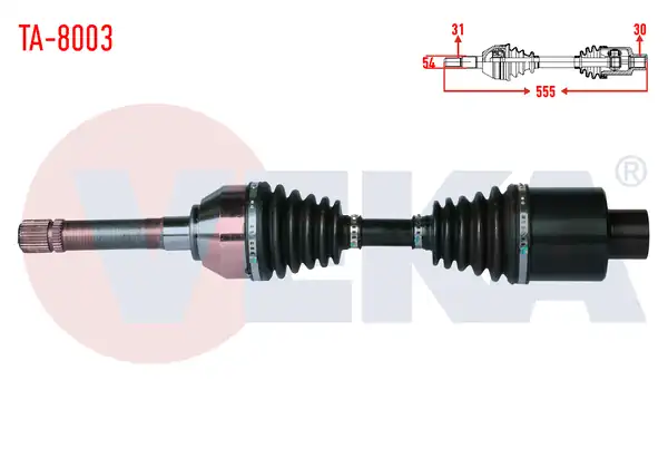 Veka Ta 8003 Komple Aks Sol Ön Tata Xenon 2 2 16v TD Uzunluk 555mm 2011