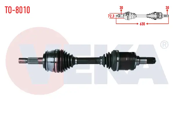 Veka To 8010 Komple Aks Sol Sağ Ön Toyota Hi Lux Pick Up Tgn1_ Ggn2_ Ggn1_ Kun2_ Kun1_ 2 5 D 4d 4x4 Uzunluk 630mm 2005 2011