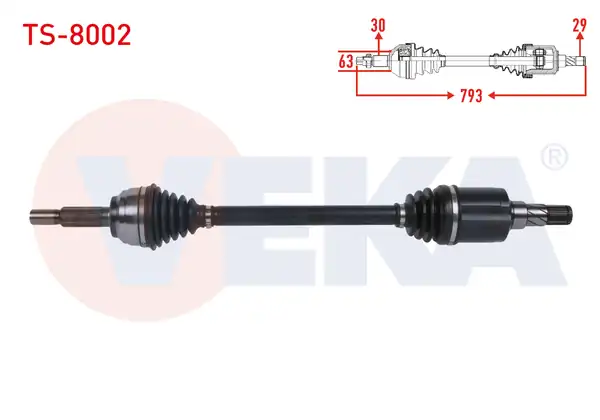 Veka Ts 8002 Komple Aks Sol Ön Uzunluk 793mm Tesla Model X 2012