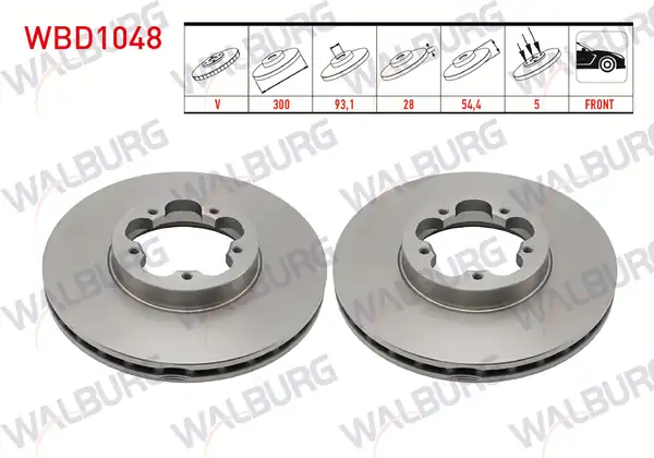WALBURG WBD1048 | Fren Diski Ön Havalı 5 Bjn 300x28x93x54 4 Ford Transit 2 Adet