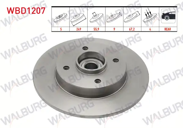 WALBURG 1207 | Arka Fren Diski 207 307 C4
