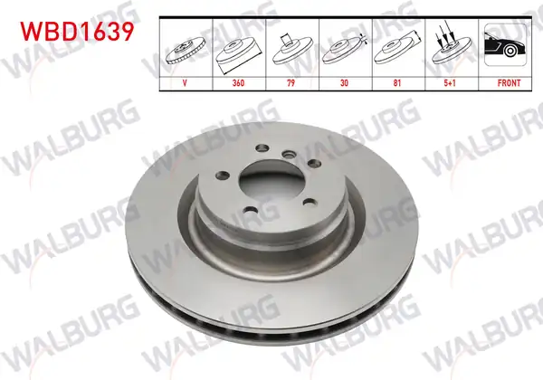 WALBURG WBD1639 | Fren Diski Ön Havalı 5 Bjn 360x30x79x81 Range Rover III L322 3 6 4 2 5 0 4x4 2005 2012 2 Adet