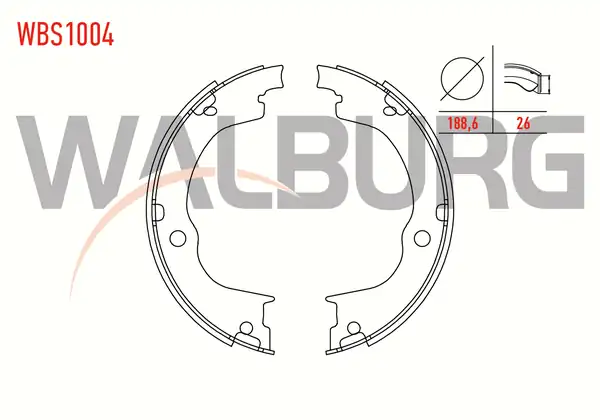 WALBURG WBS1004 | El Fren Balatası Chevrolet Captiva C100 C140 2 0 D 188 6x26 mm 2006 Captiva C140 2 0 D 2012 2014 Opel Antara 2 0 CDTI 2007