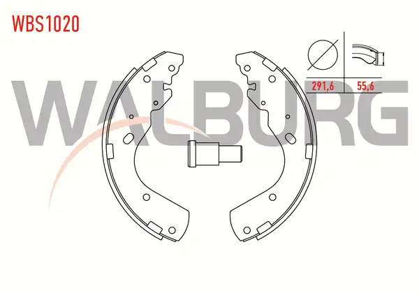 WALBURG WBS1020 | Fren Pabuç Balata Arka 291 6x55 6 Ford Ranger