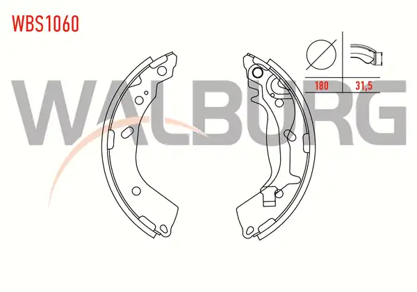 WALBURG WBS1060 | Fren Pabuç Balata Arka Hyundai Getz